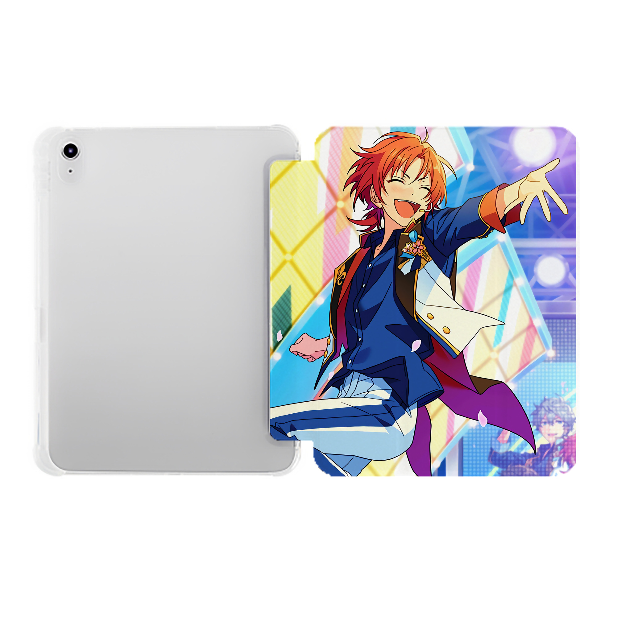 （画像用） あんさんぶるスターズ! Ensemble Stars IPad ケース ペン収納付き 三つ折りスタンド PUレザー×シリコン 対応機種9.5/10.5/10.9インチ